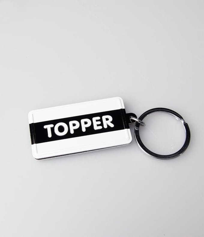 Paper Dreams Sleutelhanger Topper 13,5 X 4,5 Cm Staal Zwart/wit