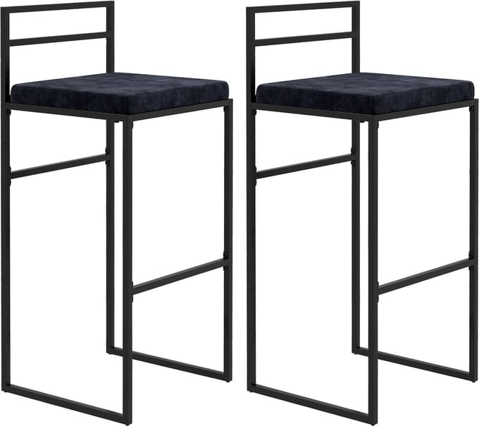 HOMCOM-Barkruk-Staal-42x40x91cm-Zwart