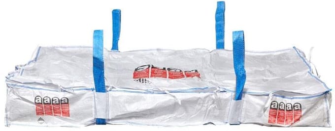 5x | Asbestplatenzak met dubbele binnenzak 250x150x30cm
