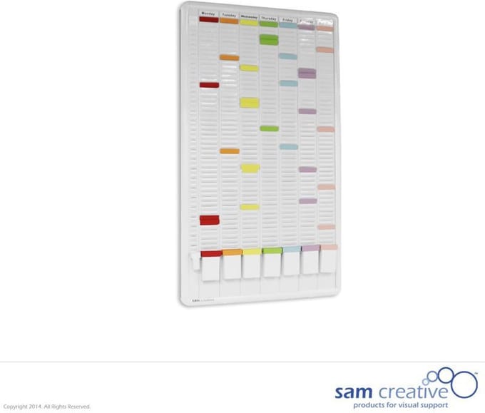 Kaartplanner 1 week 8-kolom 50 sleuven 90x53 cm