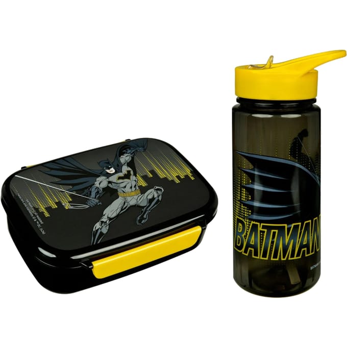 Batman Lunchset - Lunchbox - Drinkfles - Zwart - Lunchbox Kinderen