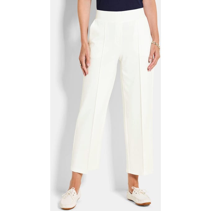 Wijde broek VERA van viscose-jersey - wit - Gr. 38 van Goldner Fashion