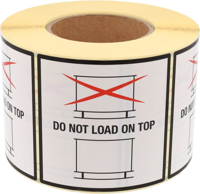 DULA Waarschuwingsetiket Do not load on top 100x100 mm - Kern 76mm - 1000 per rol