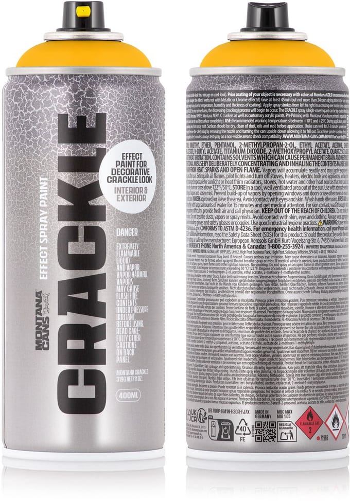 Montana CRACKLE Verf Yellow Spuitbus 400ml