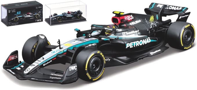 Bburago Mercedes-Benz Amg - Modelauto - Schaal 1:43 - Zilver/Zwart/Turquoise