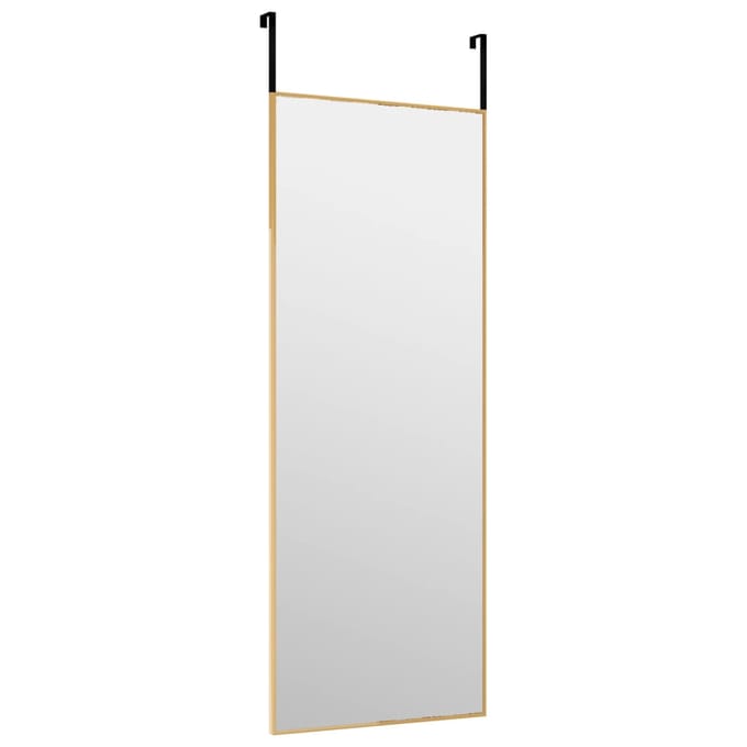 vidaXL - Deurspiegel - 30x80 - cm - glas - en - aluminium - goudkleurig