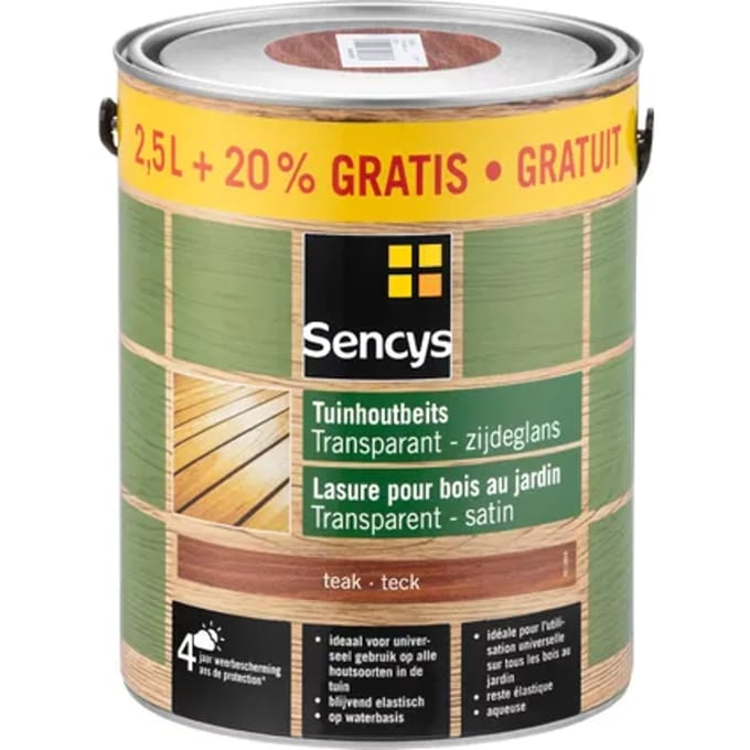 Sencys Buitenbeits Beits - Teak - Semi-transparant - 3l
