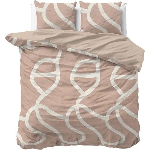 Sleeptime Dekbedovertrek Clay Contours Perzik - Eenpersoons 140 x 200/220 cm + 1 kussensloop