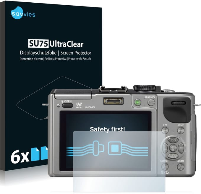 Savvies - Screenprotector voor Panasonic Lumix DMC-GX1 - Folie Beschermfolie transparant 6 Stuks