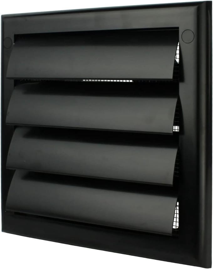 Zwart Ventilatiemasker met Lamellen en Insectenwering - Ø 100 mm