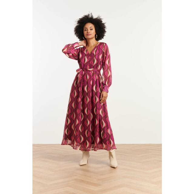 Smashed Lemon 25773 – chiffon maxi jurk met lurex detail |