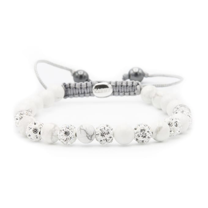 Karma Spiral Dames Armband Metaal - GrijsWit
