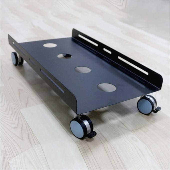 PC Standaard - Computer Trolley - Desktop Bescherming - Verhoogde Bodem - Tot 60kg - Zwart