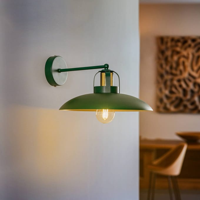Eko-Light Wandlamp Felix, groen/goud