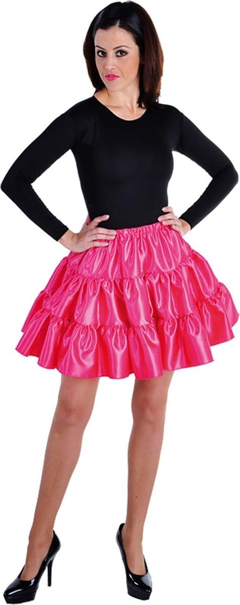 Magic Design Verkleed Rok Dames Satijn Donkerroze Maat L