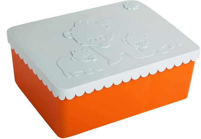 Blafre | Lunchbox Met 3 Compartimenten Beer Lichtblauw + Oranje
