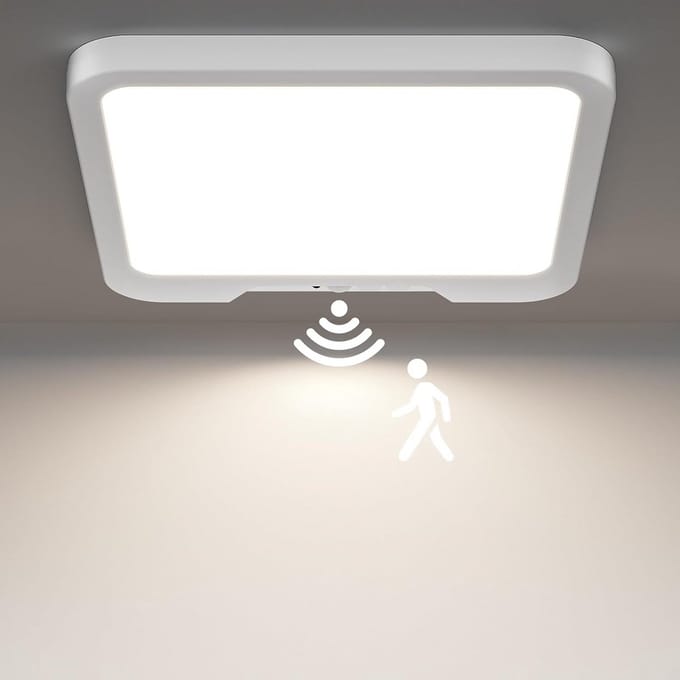 LED Plafondlamp met Bewegingsmelder voor Binnen - Energiezuinig 18W