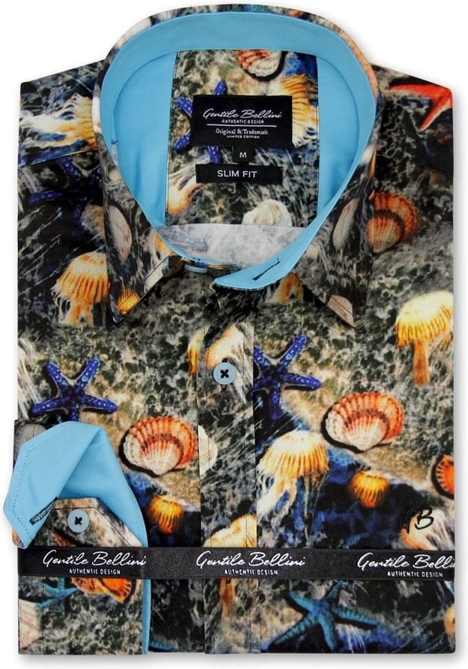Heren Overhemd - Slim Fit - Deep Ocean Satijn - Zwart - Maat M