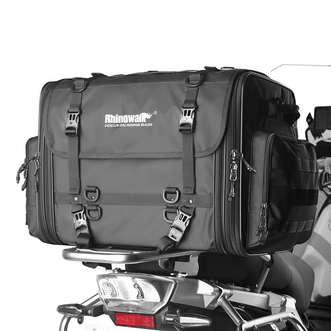 Uitbreidbare Motor Achterzitzak Grote Capaciteit Motorfiets Tas Universeel Motorfiets Rijden Achter MTR4045BK