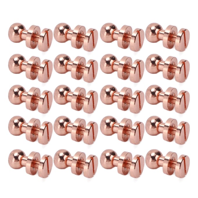 Lot de 20 rivets en laiton anti-oxydation, couleur or rose, accessoires pour bagages, sacs à main beige