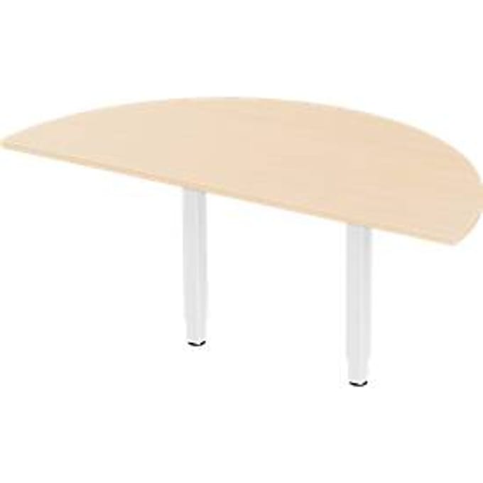 Schäfer Shop Select PLANOVA ERGOSTYLE aanbouwtafel, 1/2 cirkel, ahorn decor/wit