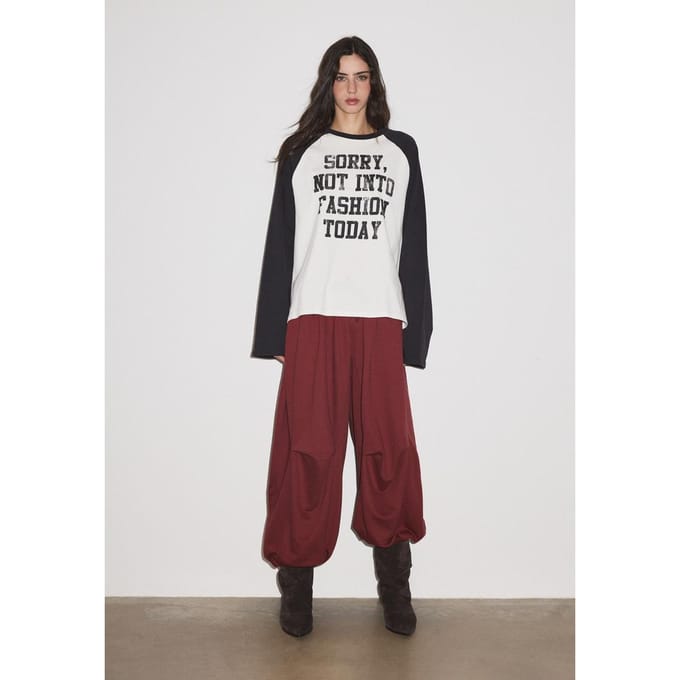 Stradivarius T-shirt met lange raglanmouwen  Zwart L