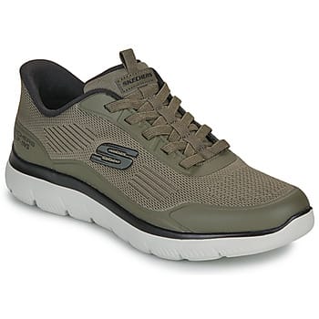 Skechers Summits Leyter Textiel Heren Sneakers Olijf/Zwart