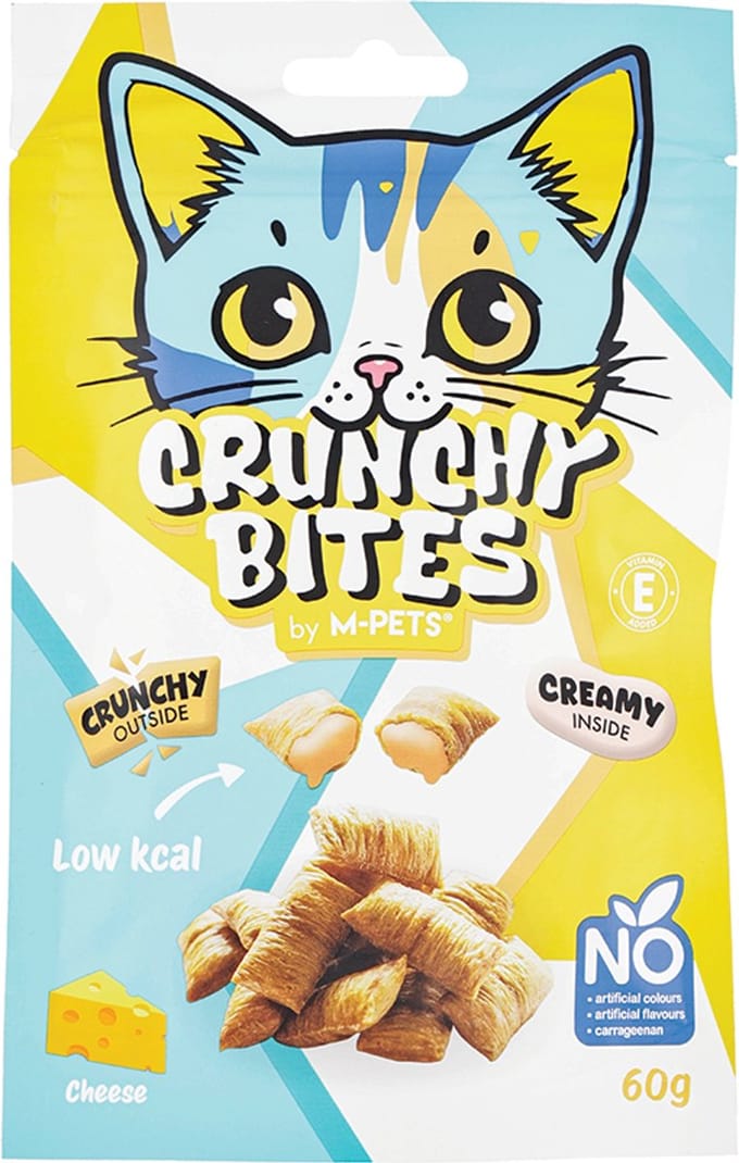 M-PETS CRUNCHY BITES kat snack kaas - 60 g - per 12
