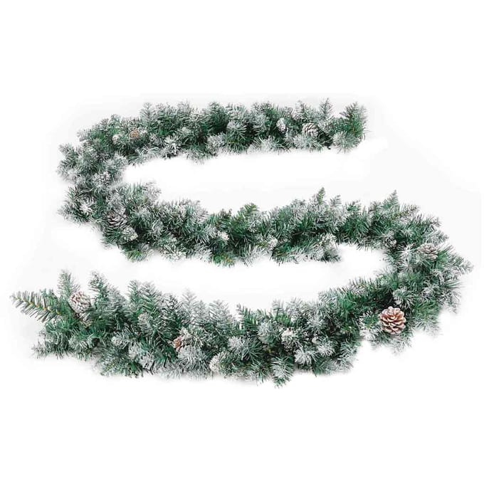 vidaXL - Kerstslinger - met - LED-lampjes - 2,7 - m - PVC - groen
