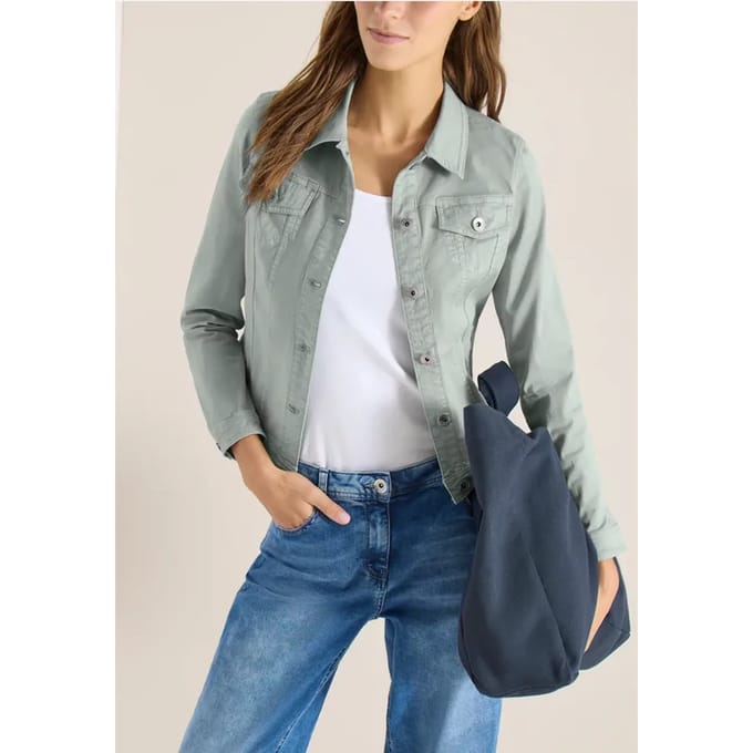 Denim jack met borstzakken en knopen