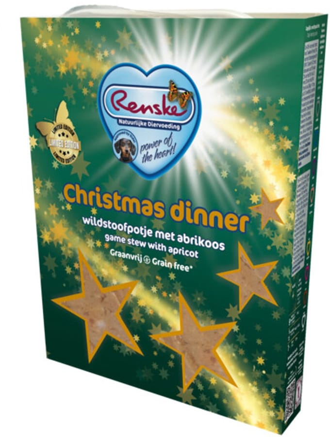 Renske Hondenvoer Vers Gestoomd Complete Menu Kerstdiner Eend & Hert - 395 gr