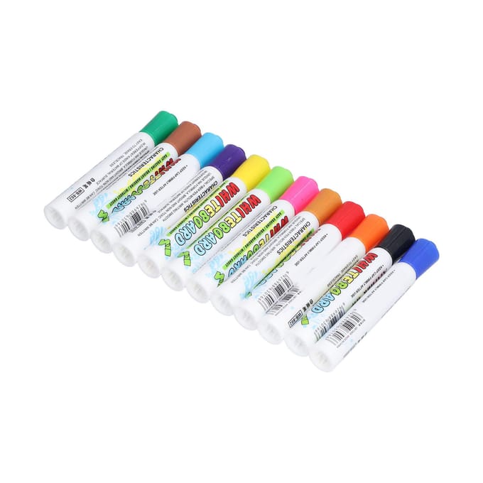12 Stuks Schilderstift DIY Multifunctionele Kleur Whiteboardmarker Notitiepen Kerstcadeau white