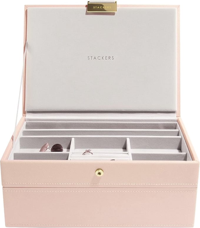 STACKERS BLUSH PINK - Sieradendoos - Juwelendoos - Sieradenhouder - Sieraden Organizer - 2-set