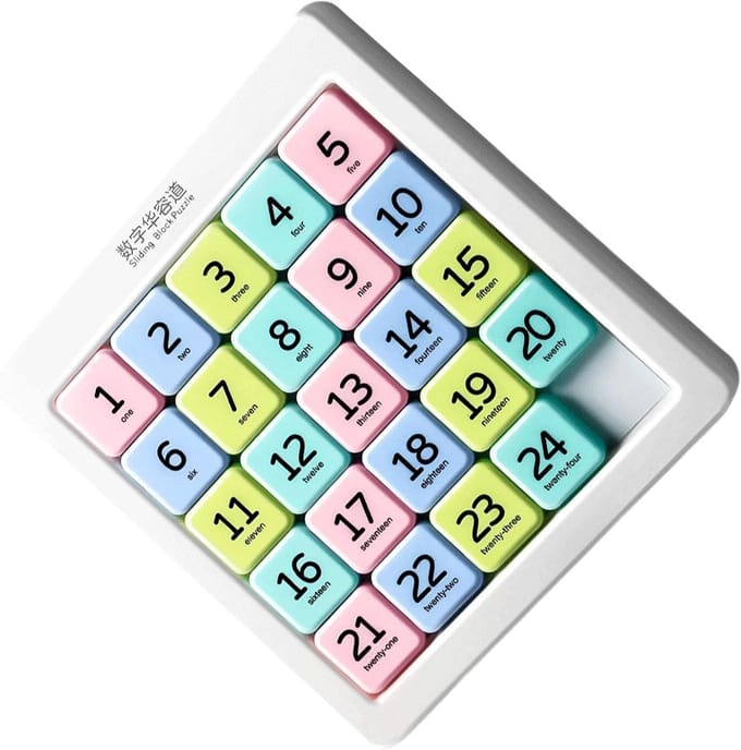 Schuifpuzzel Cijfers - Logica Spel - Mentale Training - Handzaam Draagbaar - 15x16cm