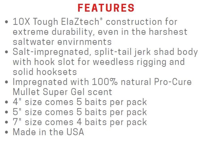 Zman Soft Lure Jerk ShadZ 4 Inch 5/Pack Dark N Stormy (5589)
