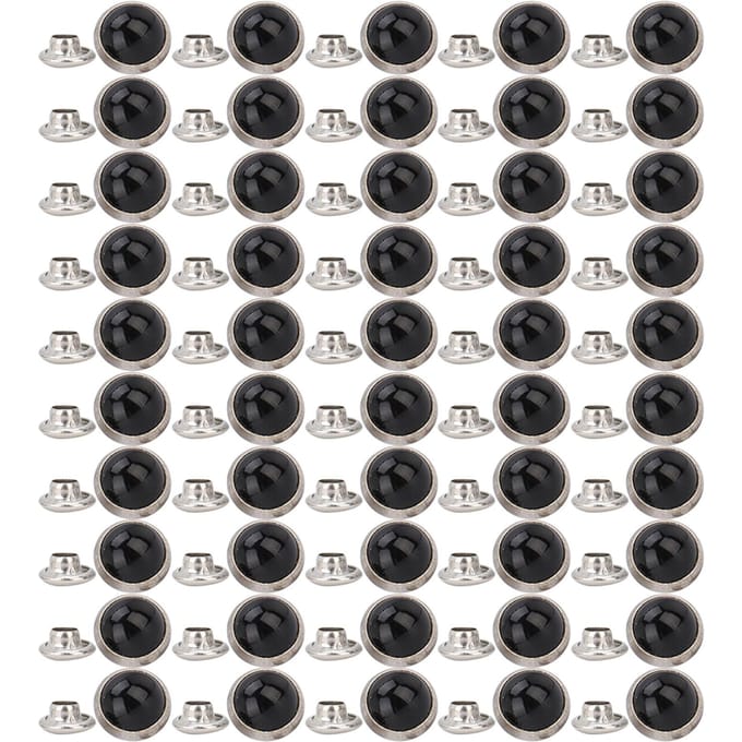 50pcs 8mm Turquoise Rivet Clou Pointes Rondes Décorations Bracelet Sac Bricolage Accessoire No. 18 gray