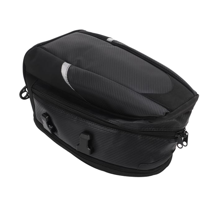 Motorfiets Achtertas Waterdichte Bagageopslag Uitbreidbare Rugzak Achterzadel Zadeltas 14.5?18,5L black