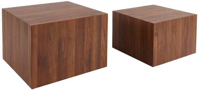 sweeek - Set van 2 vierkante salontafels met houteffect - sylva