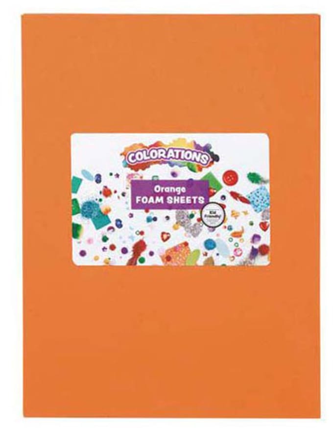 Colorations foam knutselvellen oranje 10 stuks voor creatieve projecten.