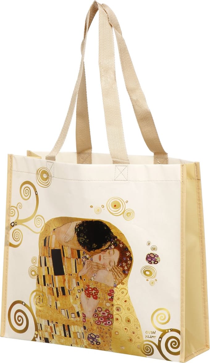 Goebel - Gustav Klimt | Boodschappentas De Kus | Shopper - 37cm