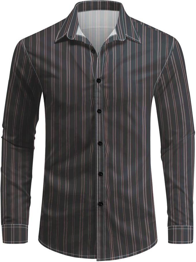 ALLTHEMEN Heren casual overhemd - Gestreept - XL