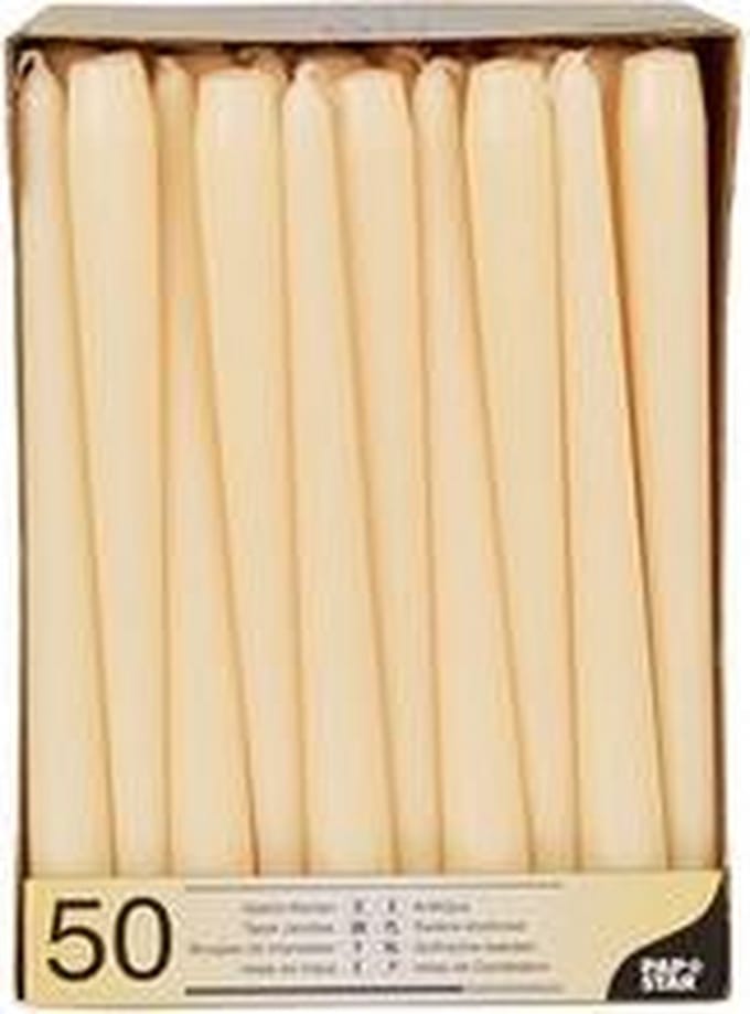papstar kaars 22mm creme 50 stuks pak