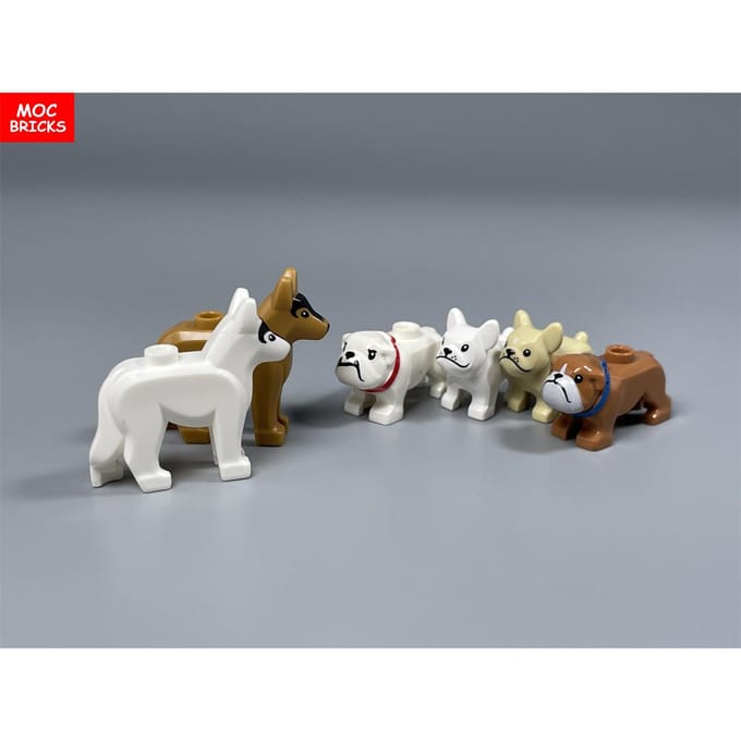Briques MOC Série Petit Chien Chihuahua Bouledogue Français Caniche Blocs de Construction Assemblés Jouets pour Enfants Poupée