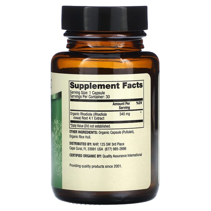 Dr. Mercola, Extrait de Rhodiola Biologique, 30 Capsules