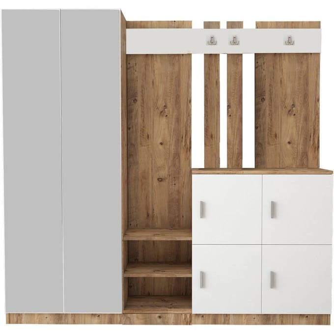 Garderobemeubel Didim XL Melamine Atlantic Pine Wit
