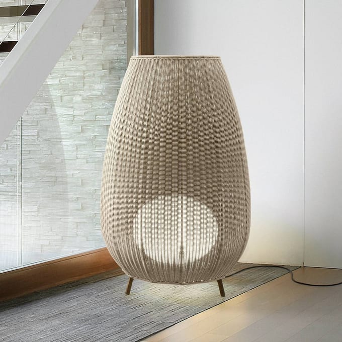 Bover LED terraslamp Amphora, 123 cm grafietbruin/beige