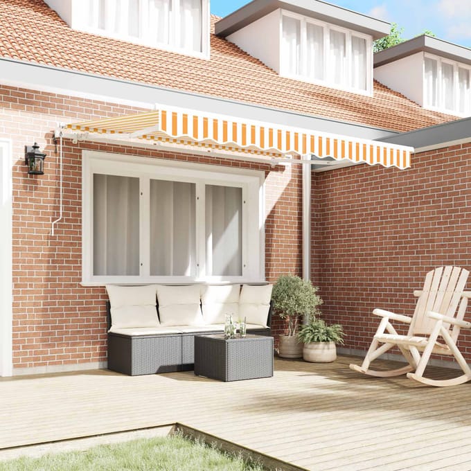 vidaXL - Uitschuifbare - luifel - Geel - 300 - x - 200 - cm - Stof