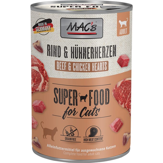 MAC's CAT - Blik 6x400g - Rundvlees & Kippenhartjes