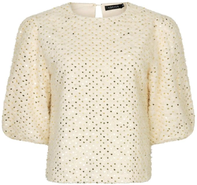 Ydence Top Chelsey Tops & T-shirts Dames - Shirt - Creme - Maat M