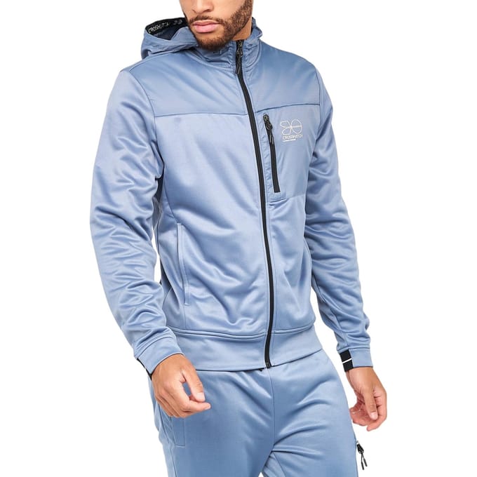 Crosshatch Heren Full Zip Hoodie (Staalblauw)